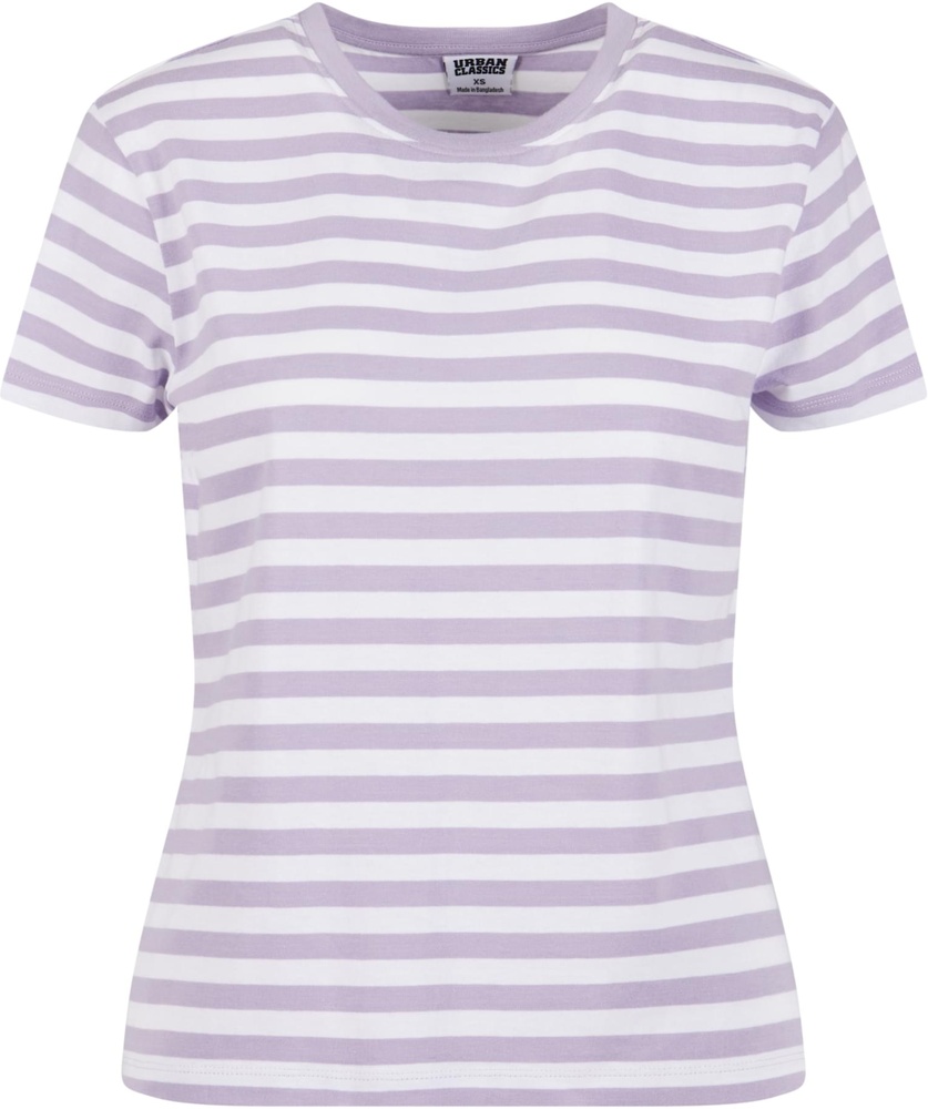 UrbanClassicsDamenT-ShirtLadiesRegularStripedTeeTB6826WhiteDustylilac-3XL