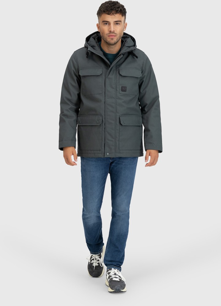 VintageIndustriesFunktionsjackeMilesJacketStoneGrey-S