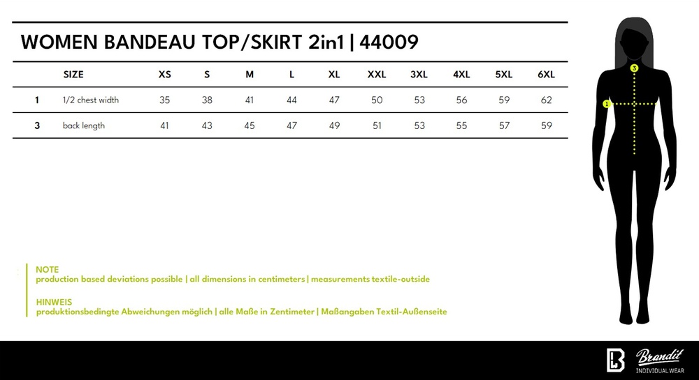 BranditDamenBandeauTopSkirt2in144009White-3XL