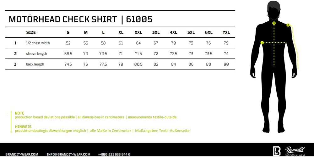 BranditMenHemdMotrheadCheckshirtBlack-Grey