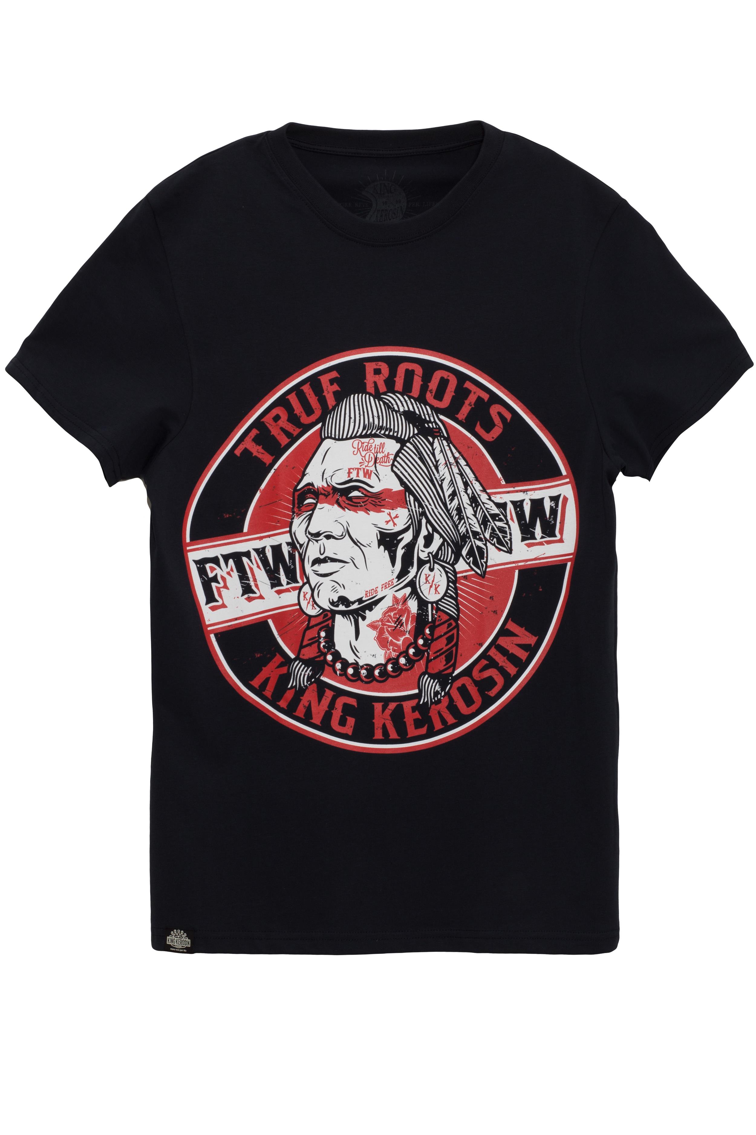 KingKerosinT-ShirtTrueRootsIndianBlack