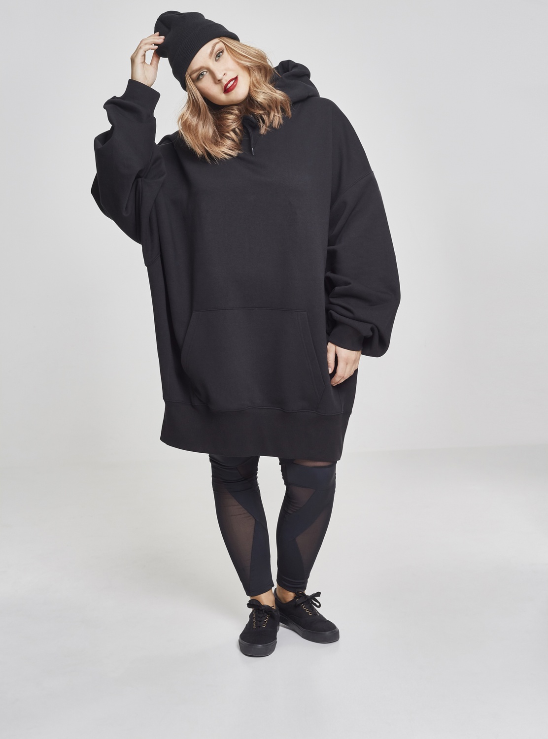 UrbanClassicsDamenHoodieLadiesLongOversizeHoodyBlack
