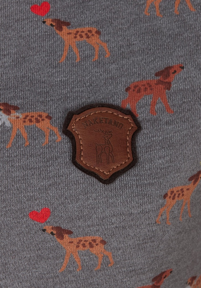 NaketanoDamenHoodieDarth1801-0203DarkGreyMelangeSmallDeers-XS