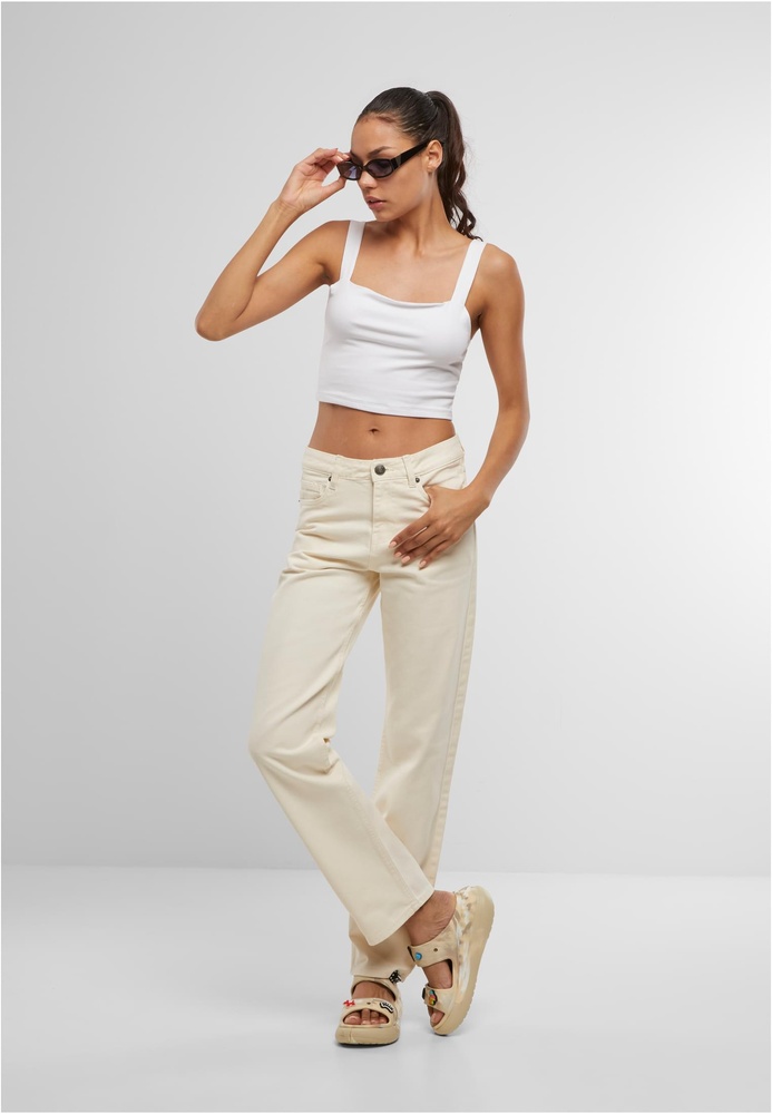 UrbanClassicsDamenJeansLadiesStraightFitDenimTB7193Whitesand-26
