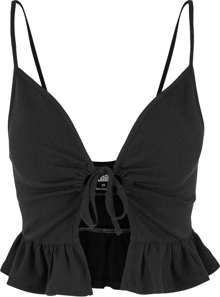 UrbanClassicsDamenLadiesWafflePiqueRuffleTopTB6871