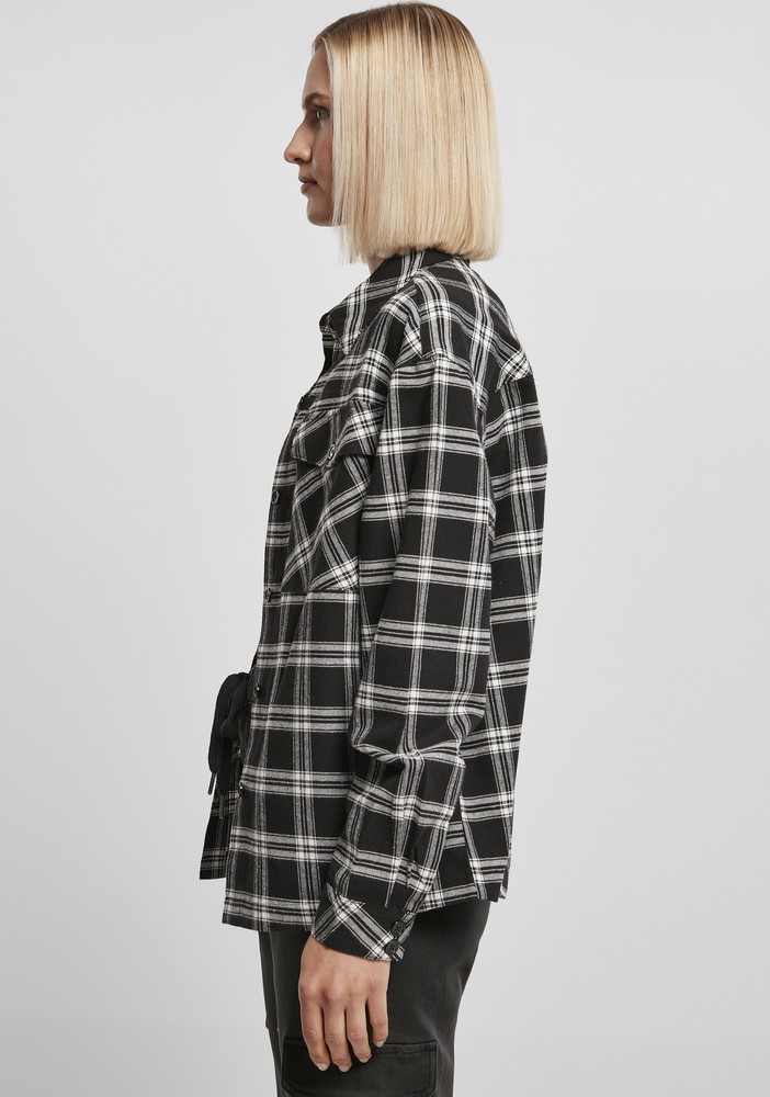 UrbanClassicsDamenLadiesOversizedOvershirtBlackWhite-3XL