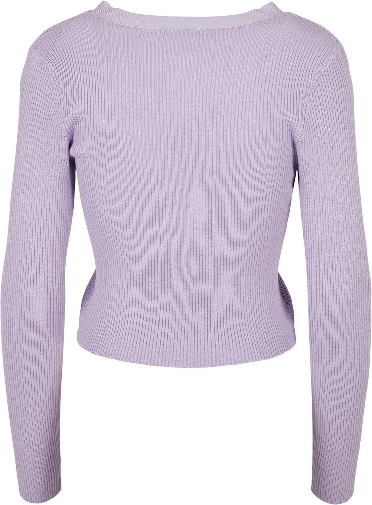 UrbanClassicsDamenLadiesShortRibKnitCardiganLilac-3XL