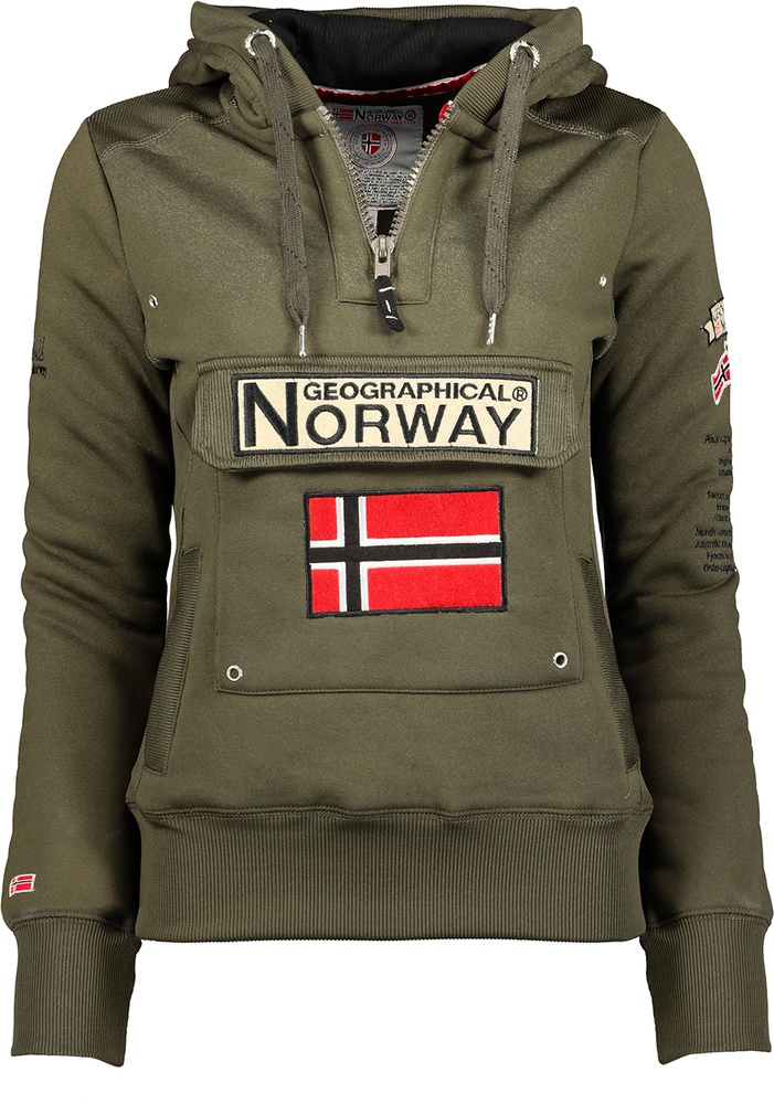GeographicalNorwayHoodiePulloverGymclassDbMen100Kaki-3XL