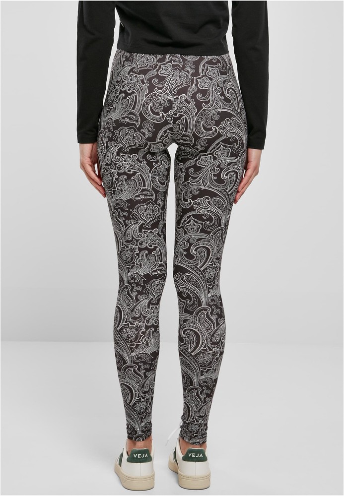 UrbanClassicsDamenLadiesSoftAopLeggingsBlacknewpaisley-3XL