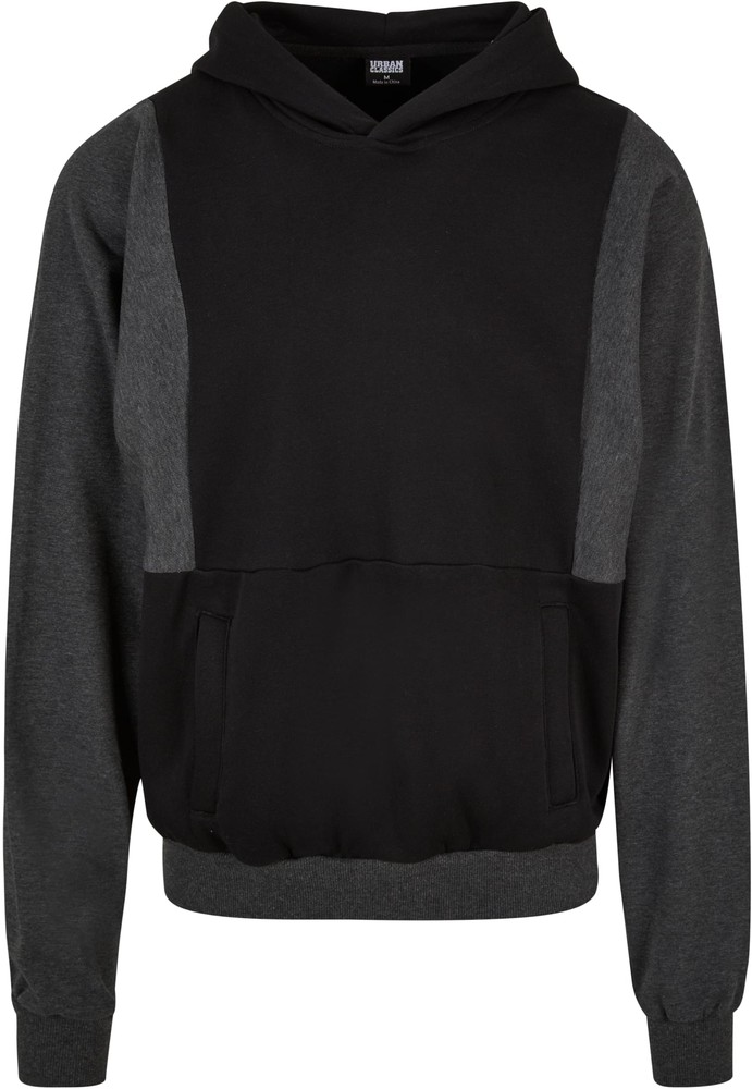 UrbanClassicsSweatshirtCutOnSleeveHoodyBlackCharcoal