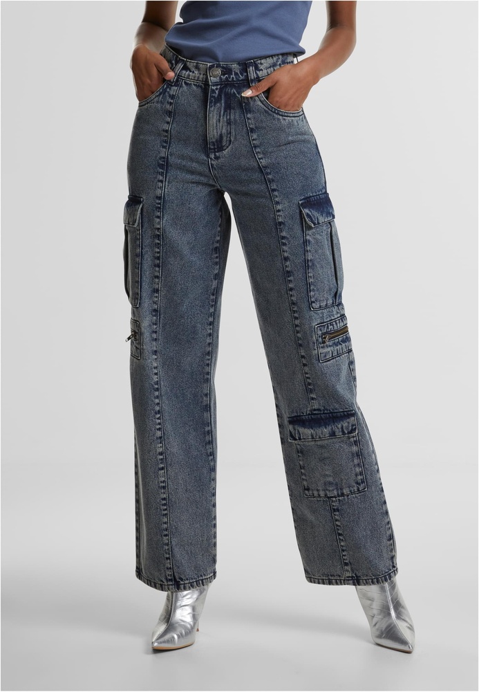 UrbanClassicsDamenLadiesLooseUtilityDenimPantsTB6925DirtyWashed-26