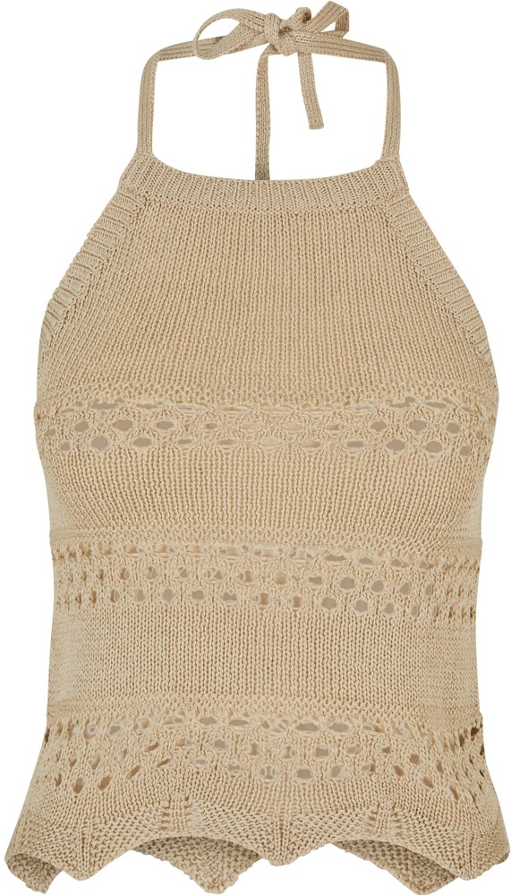 UrbanClassicsDamenLadiesShortCrochetKnitNeckholderTop
