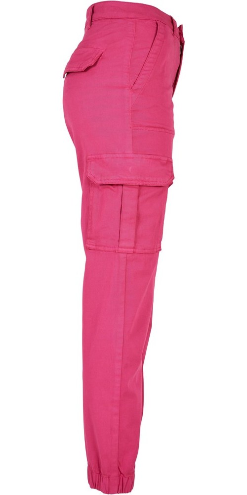 UrbanClassicsDamenHoseLadiesCottonTwillUtilityPantsHibiskusPink-26