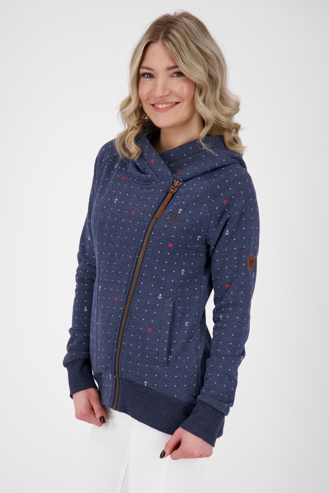 AlifeKickinDamenSnakecharmerAKBSweatjacketMarineMelange-2XL