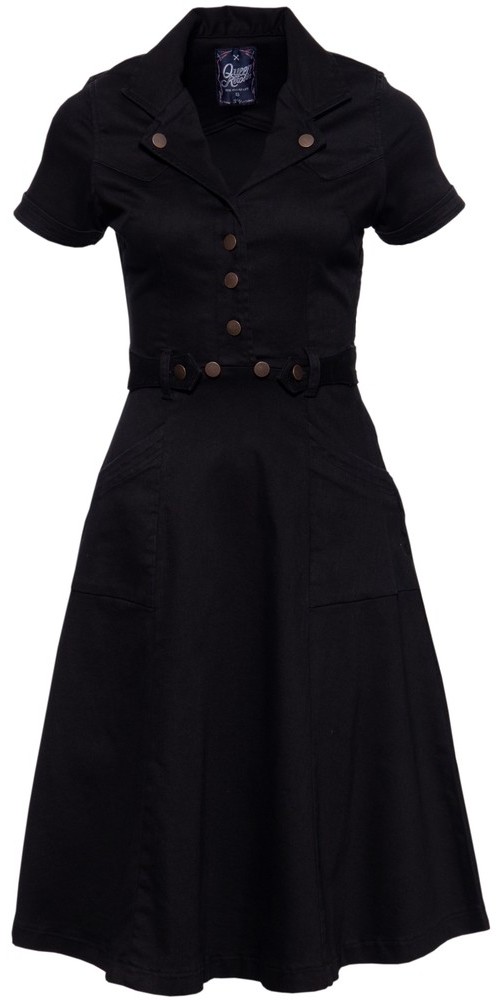 QueenKerosinSwingkleidmitRockinA-LinieundButtonflyinderFrontQK5201015000Schwarz