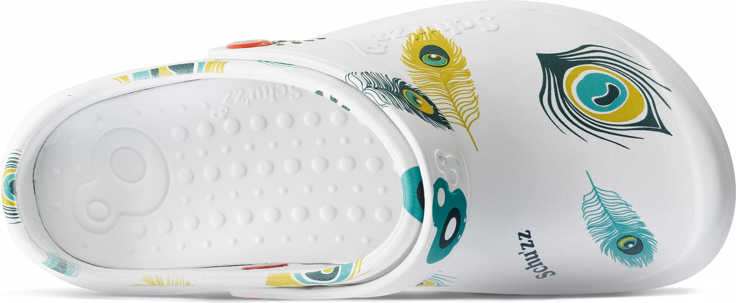 SchuzzSchuzzDamenClogBerufsschuhePROTECFemmeimprimPlumedepaonMulticolor-36