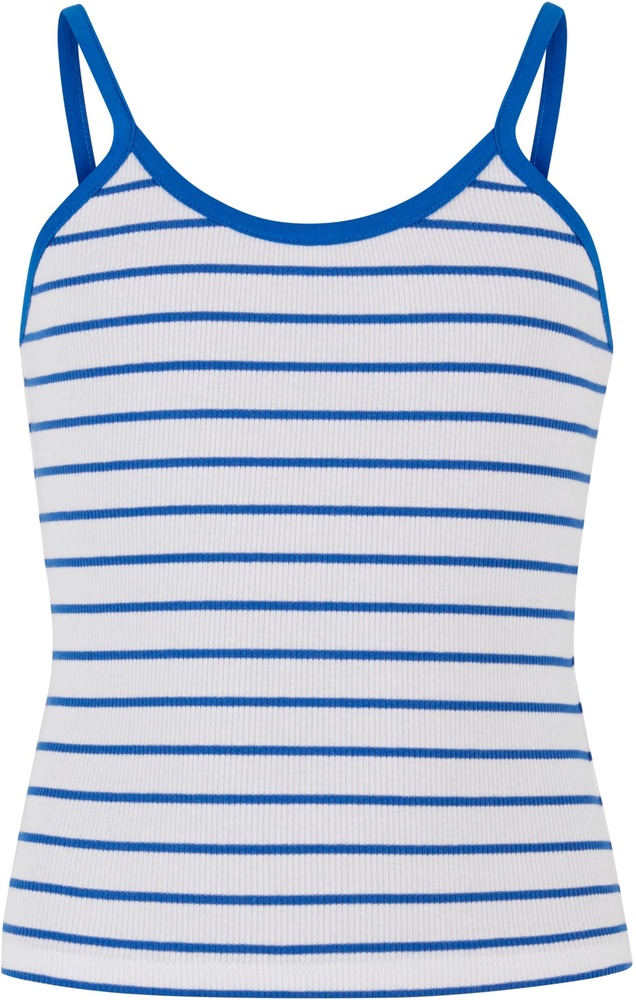 UrbanClassicsMdchenGirlsStripedRibBasicTopUCK7457WhiteRoyal-110116