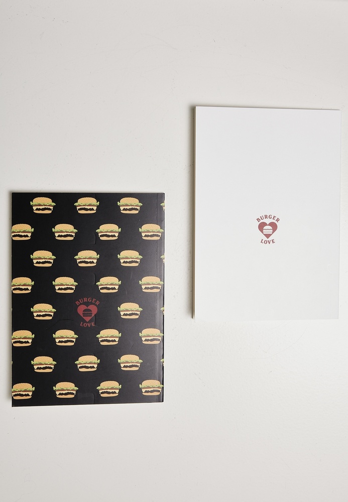 MisterTeeNotizbuchBurgerLoveExerciseBook2-PackWhiteMulticolor