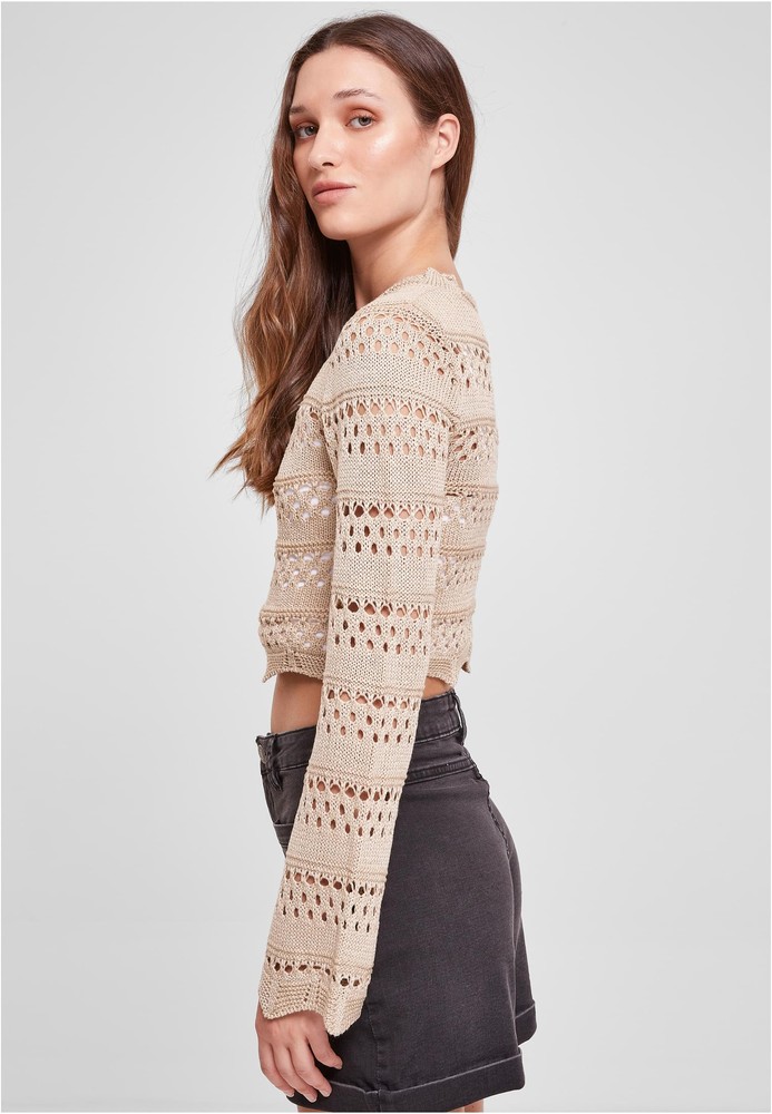 UrbanClassicsDamenLadiesCroppedCrochetKnitSweater