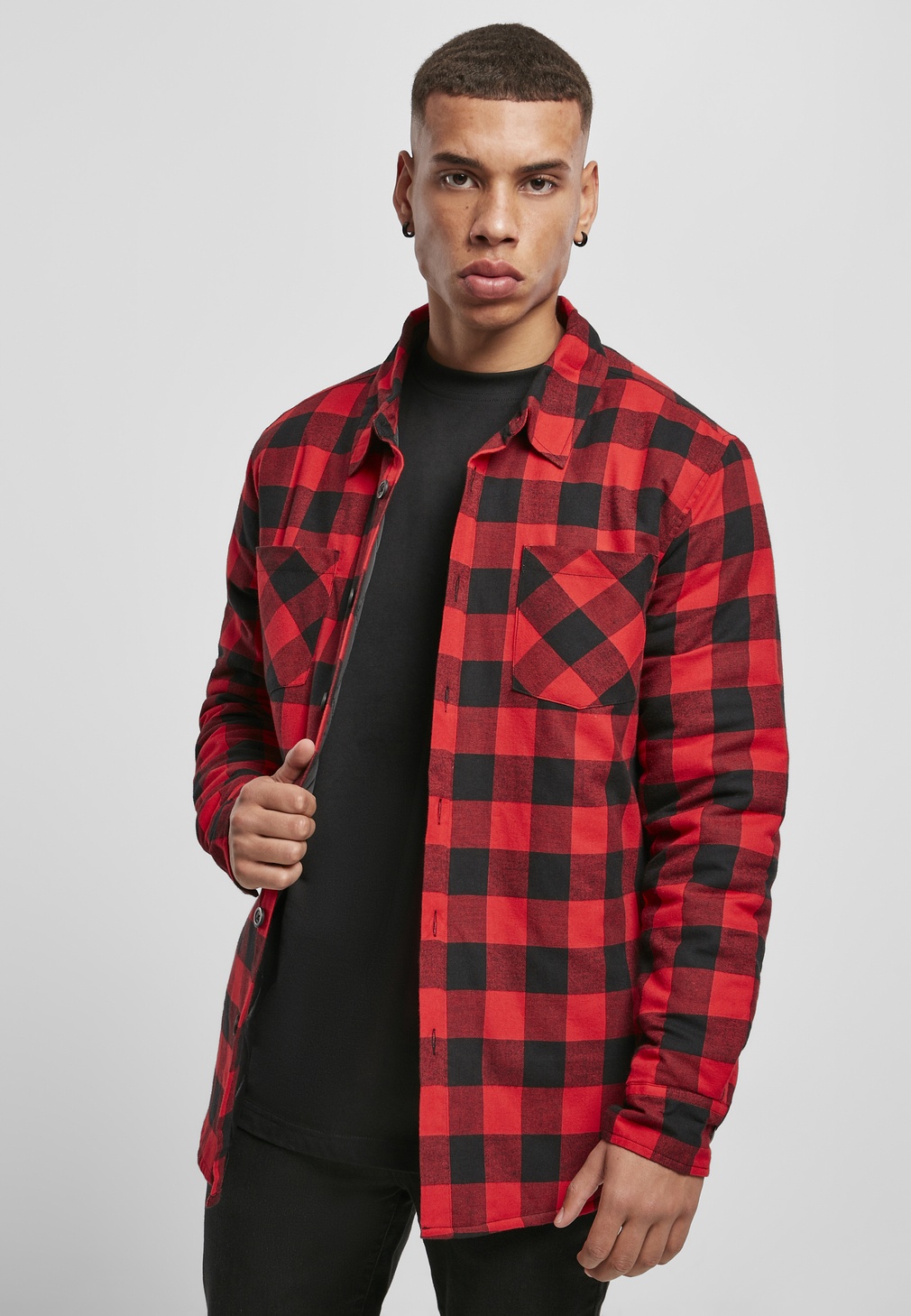 UrbanClassicsHemdPaddedCheckFlannelShirtBlackRed