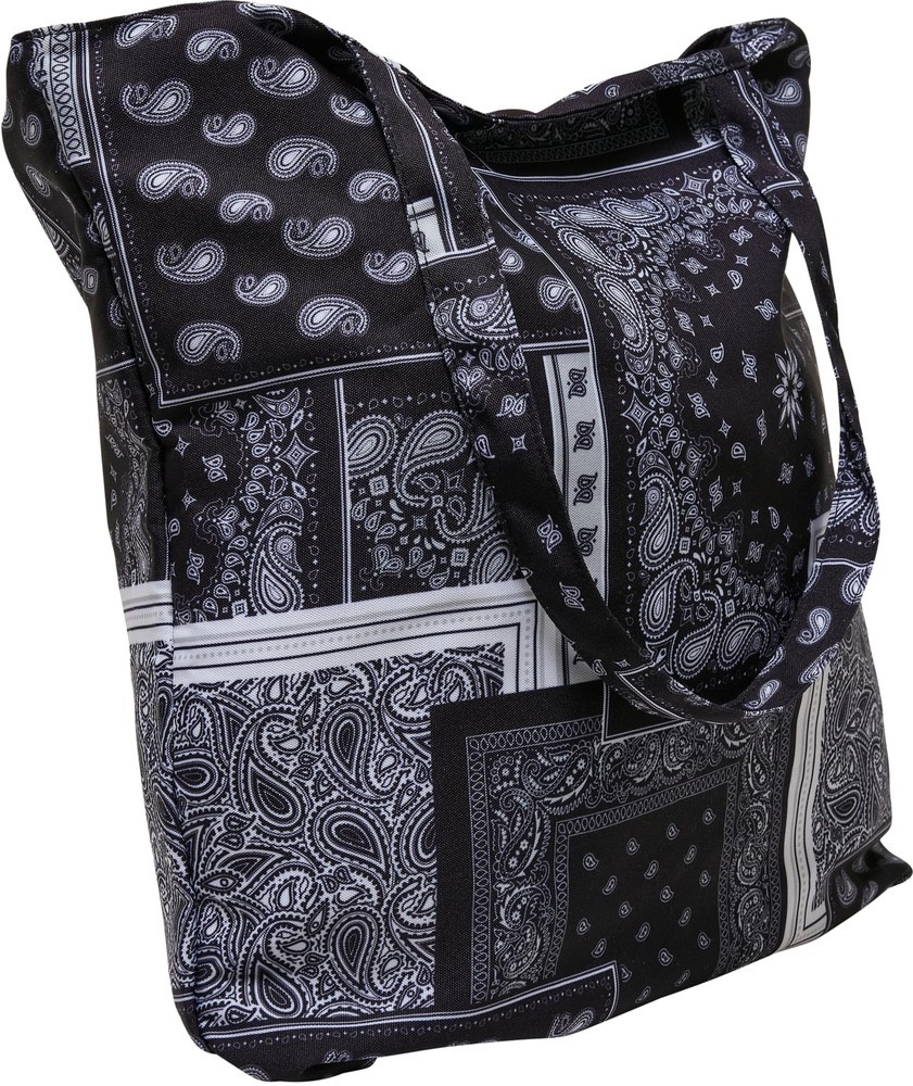 UrbanClassicsTascheBandanaPatchworkPrintToteBagBlackWhite