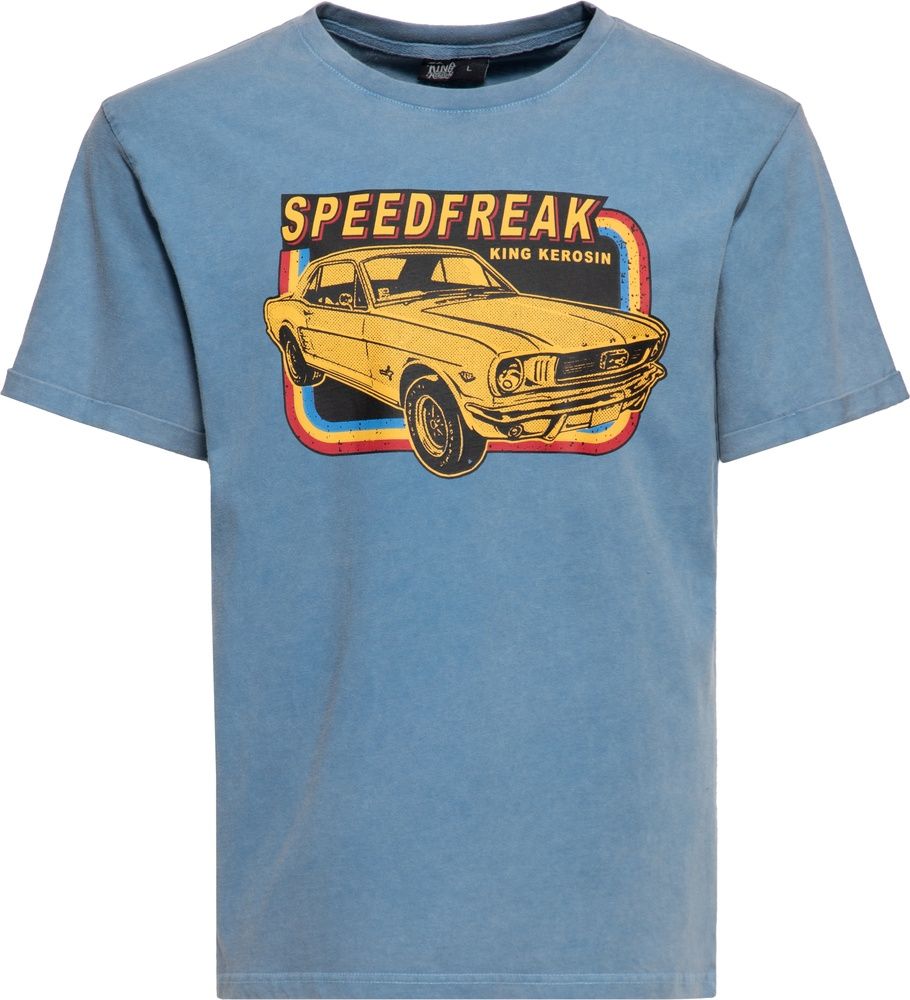KingKerosinT-ShirtOilwashedSpeedFreakKKU41062SkyBlue-S