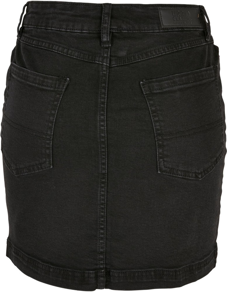 UrbanClassicsDamenLadiesOrganicStretchDenimMiniSkirtBlackWashed-26
