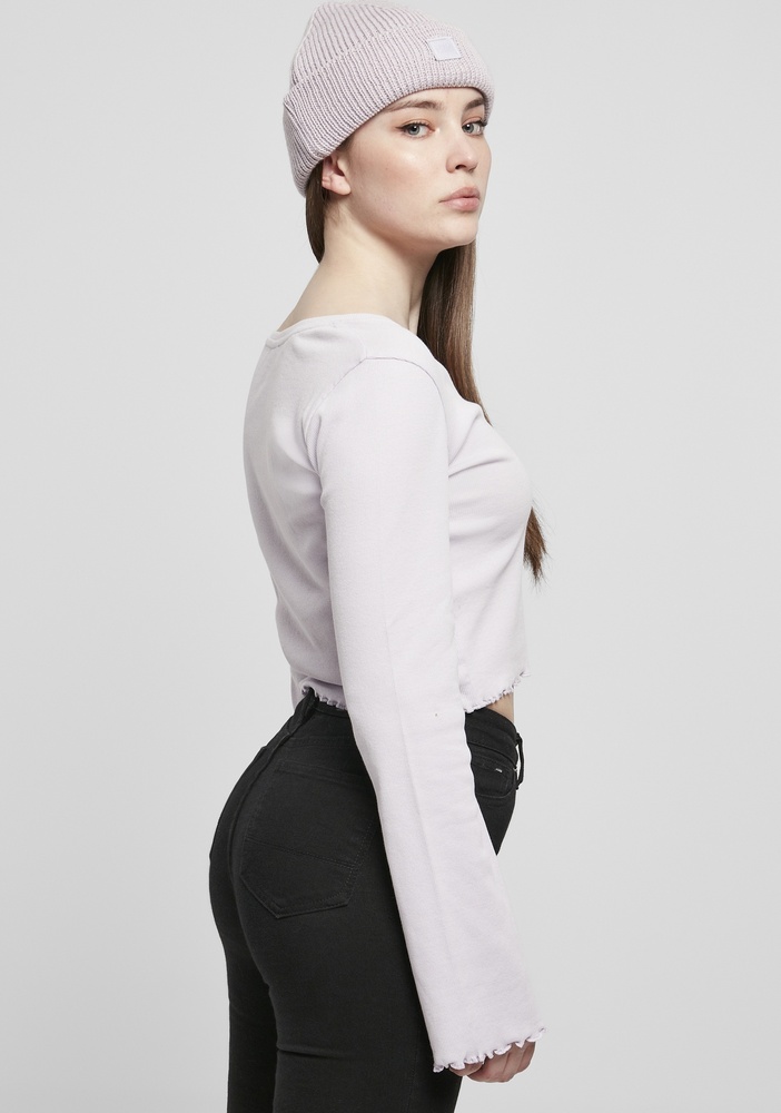 UrbanClassicsDamenCardiganLadiesCroppedRibCardiganSoftlilac-3XL