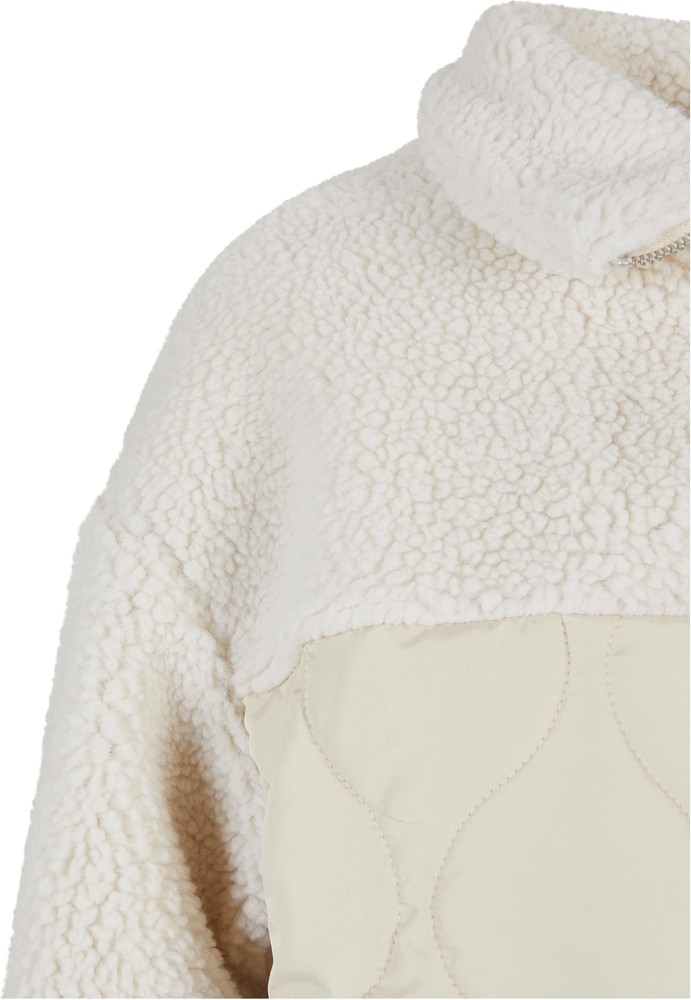 UrbanClassicsDamenJackeLadiesOversizedSherpaQuiltedCoatSoftseagrassWhitesand-3XL