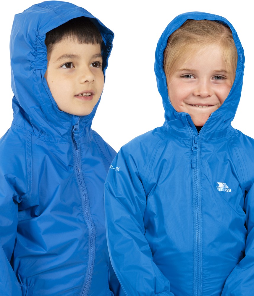 TrespassKinderRegensetDripdrop-ChildsRainSuitCobalt