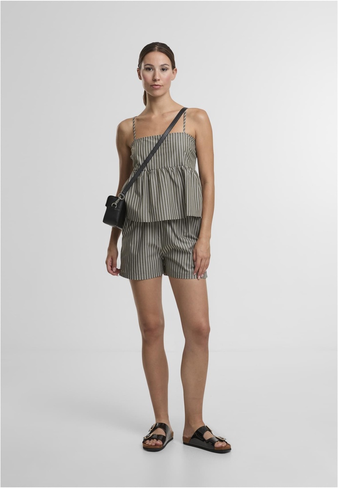 UrbanClassicsDamenLadiesStripedShortsTB6845OliveWhite-3XL