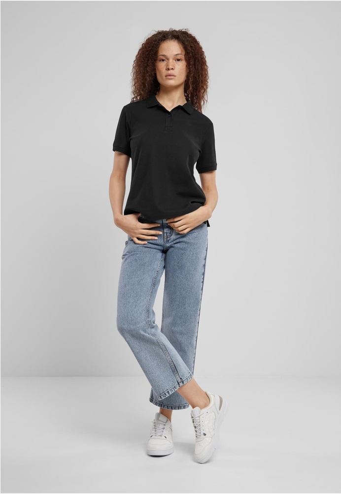 UrbanClassicsDamenLadiesPoloShirtTB6183Black-3XL