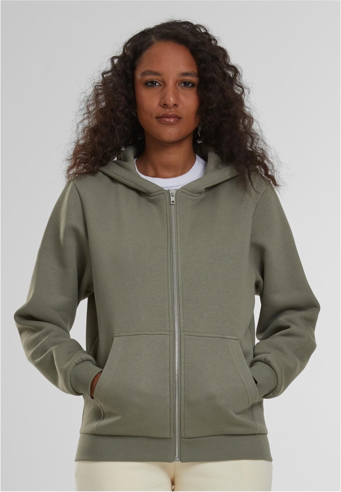 UrbanClassicsDamenLadiesFluffyZipHoodyTB7286Paleolive-3XL
