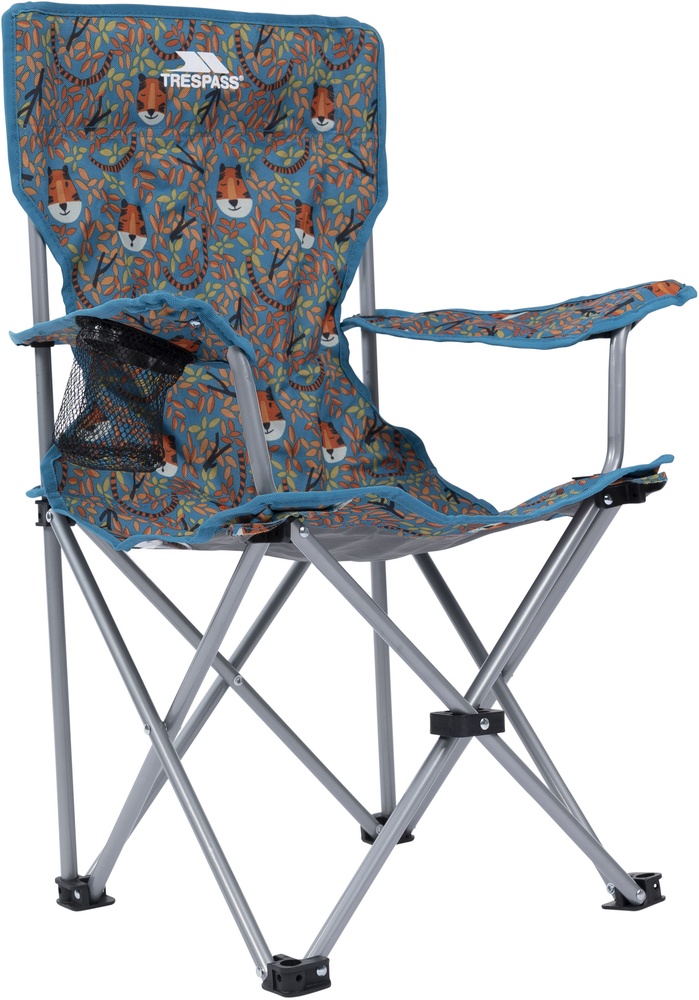 TrespassKinderWanderzubehrJoejoe-KidsCampingChairTealTigerPrint