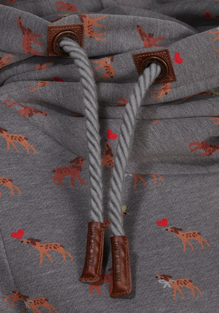 NaketanoDamenHoodieDarth1801-0203DarkGreyMelangeSmallDeers-XS
