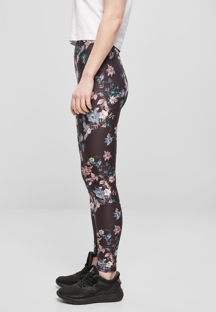 UrbanClassicsDamenLadiesSoftAOPLeggingsBlacksoftflower-3XL
