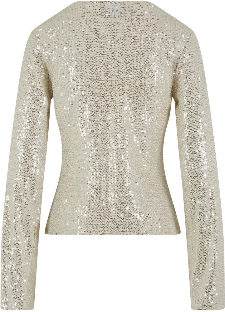 UrbanClassicsDamenLadiesSequinsLongsleeveTB6997Whitesand-3XL