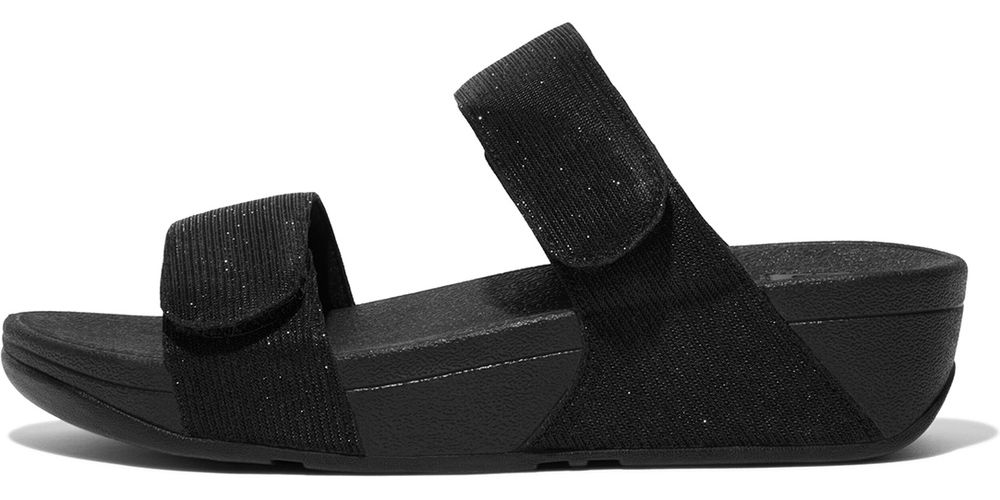 FitFlopDamenSandalenLuluAdjustableShimmerluxSlidesFZ9AllBlack-36