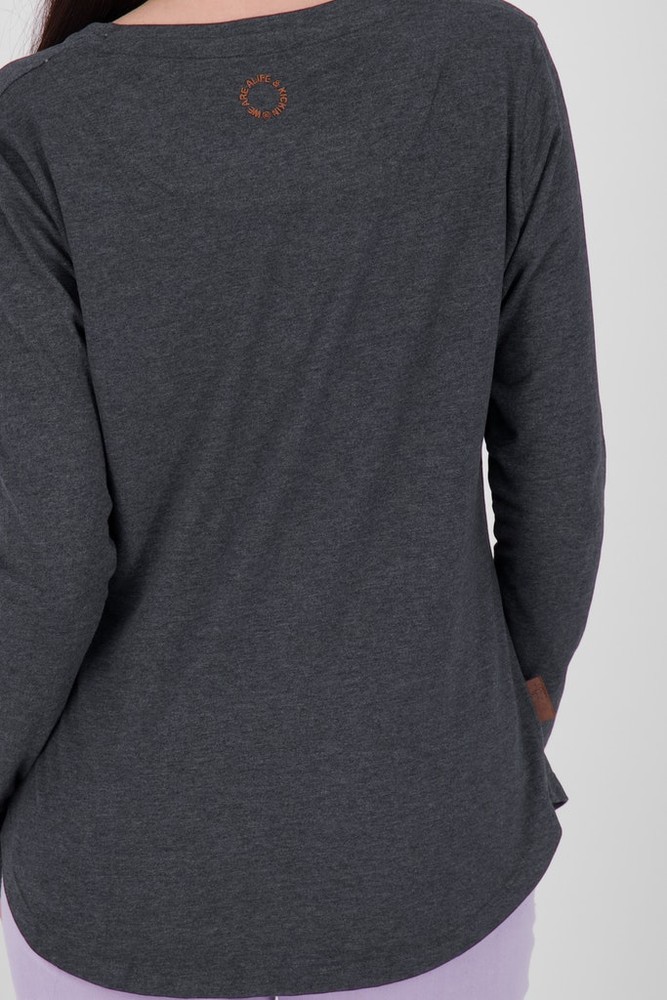 AlifeKickinDamenLeaAKALongsleeveMoonlessMelange-S