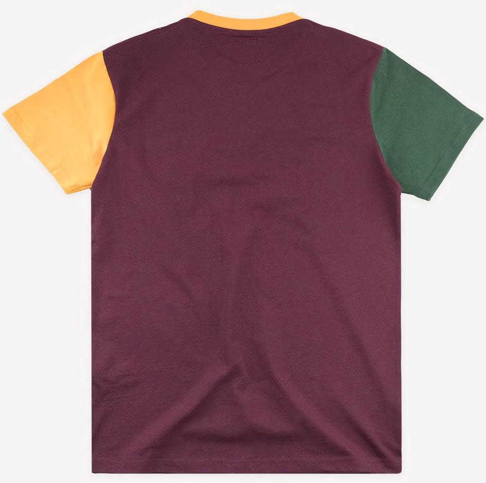 TrendsplantT-ShirtOrganicPocketColorBlockT-ShirtBurgundy