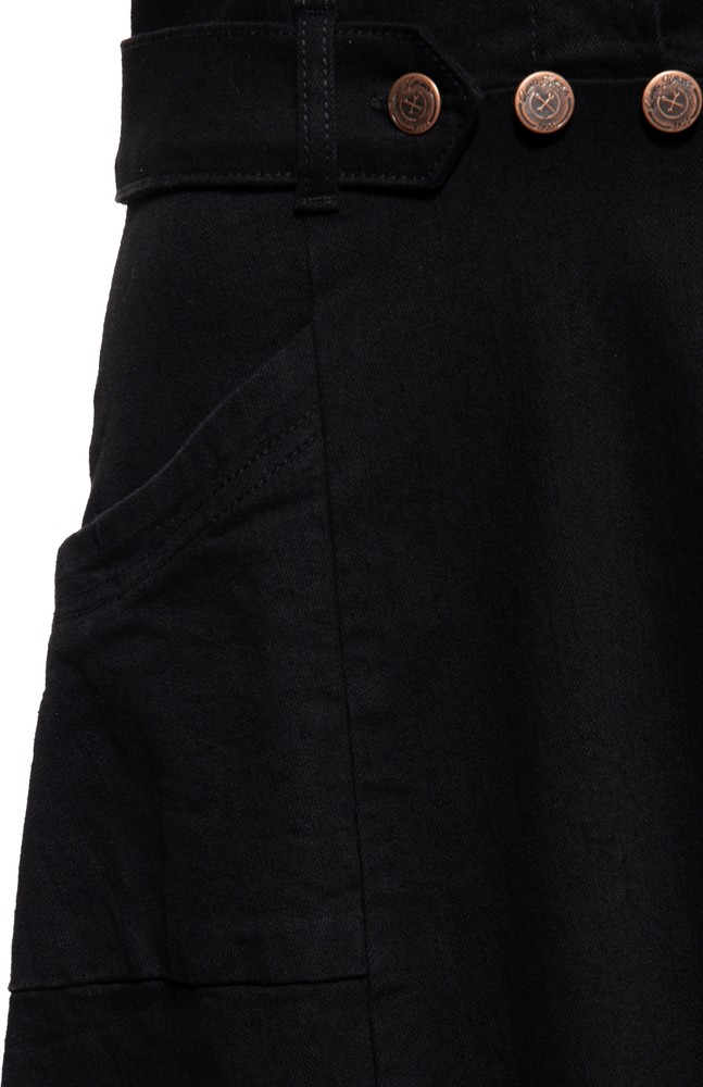 QueenKerosinDamen50sSwingJeanskleidmitStickereiSchwarz-L