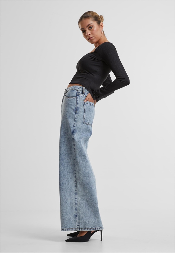 UrbanClassicsDamenLadiesGlitterSquareNeckLongsleeveTB6996Black-3XL