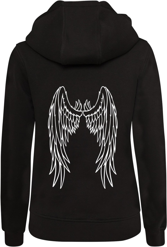 MissTeeDamenAngelWingsHoodyMST058Black-3XL