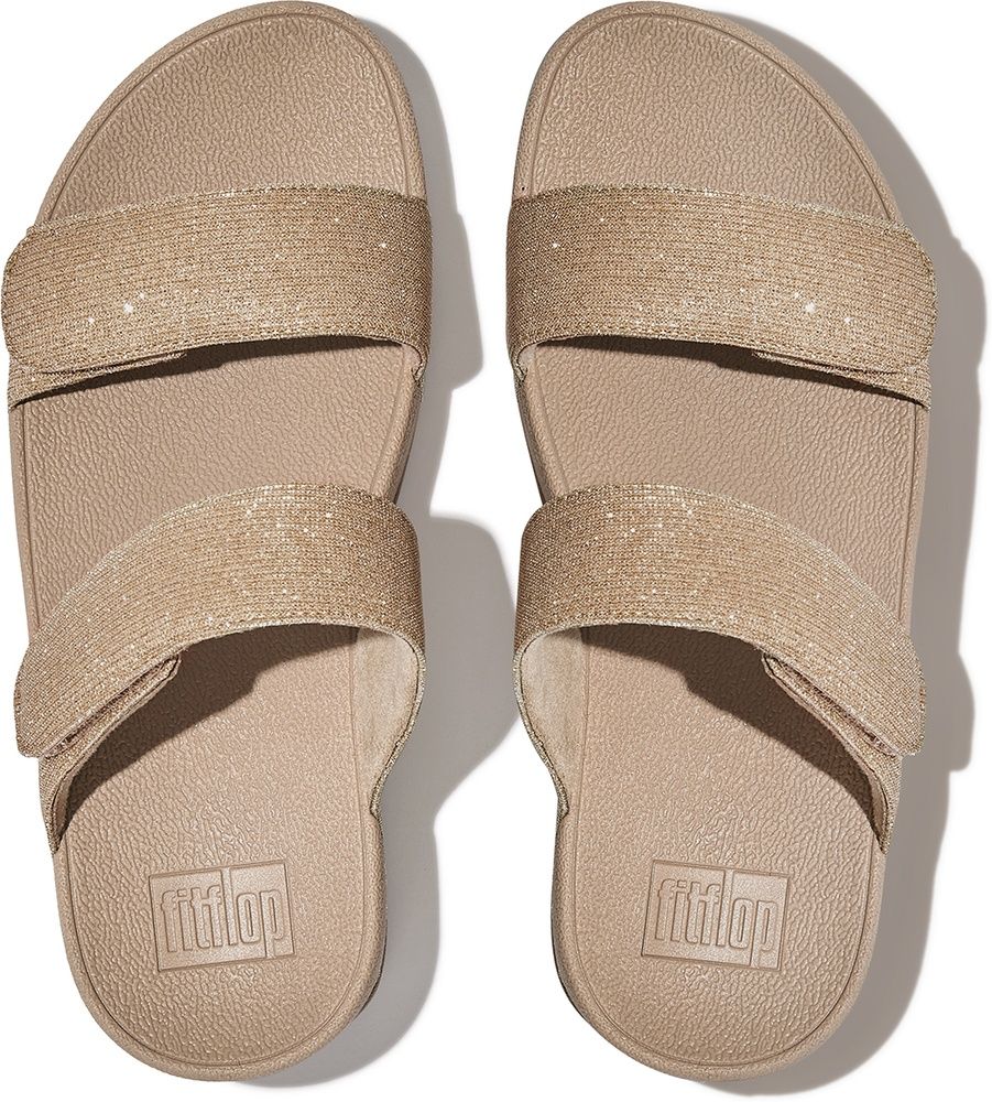 FitFlopDamenSandalenLuluAdjustableShimmerluxSlidesFZ9LatteBeige-36