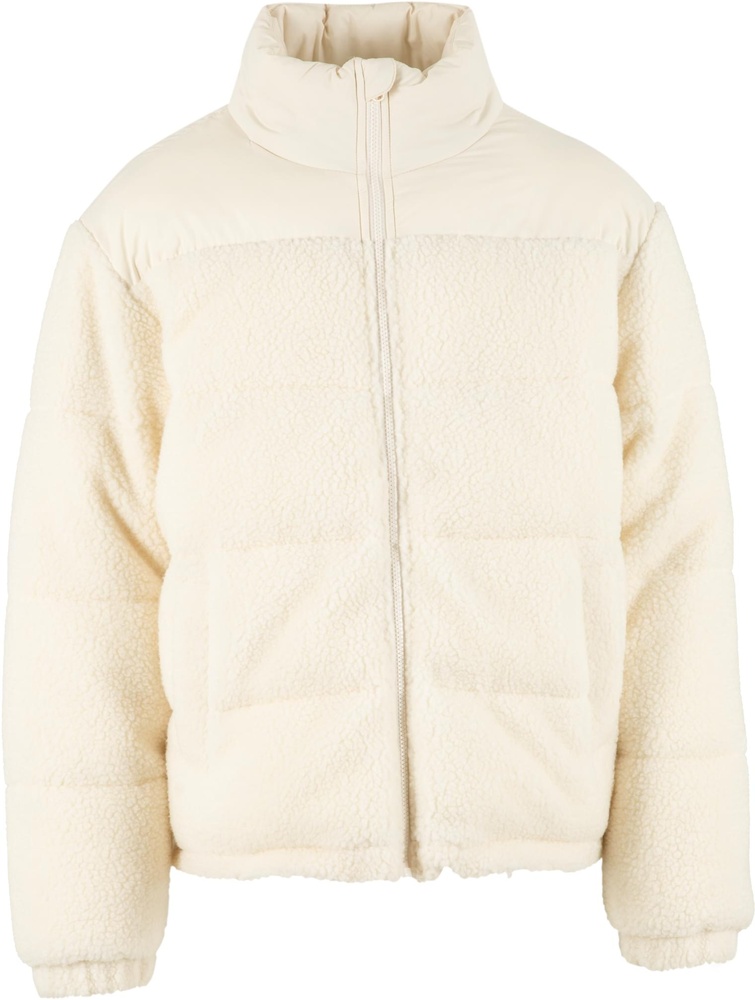 UrbanClassicsSteppjackeFabricMixTeddyPufferJacketTB7940Whitesand-3XL