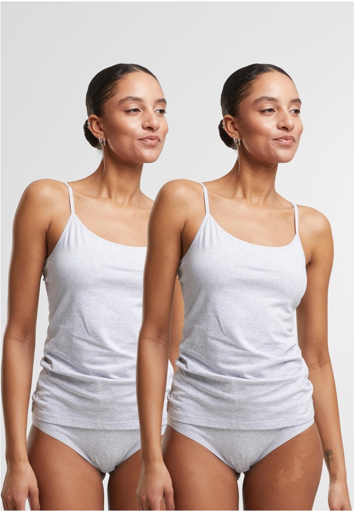UrbanClassicsDamenLadiesBasicTankTopCotton2-PackTB7673AHeathergreyHeathergrey-L