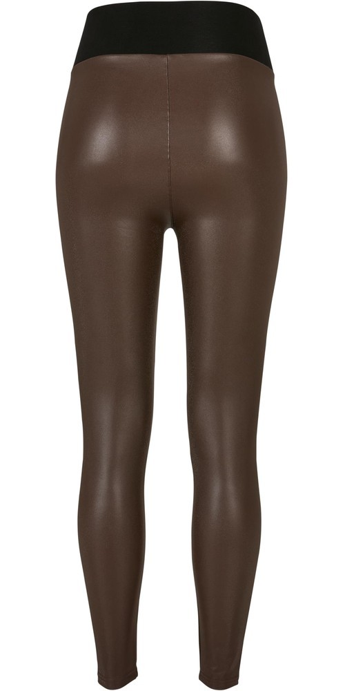 UrbanClassicsDamenLadiesFauxLeatherHighWaistLeggingsBrown-3XL
