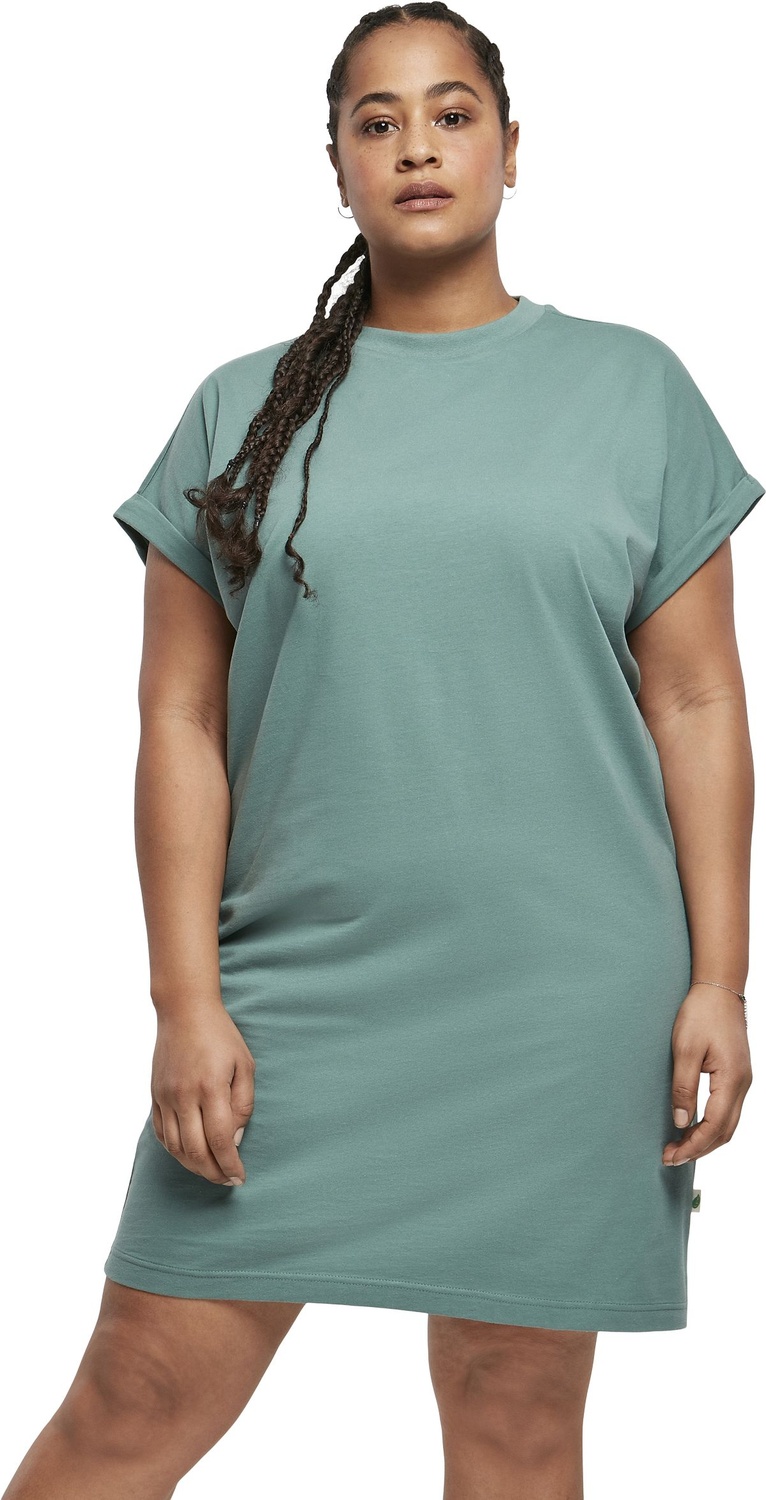 UrbanClassicsDamenKleidLadiesOrganicCottonCutOnSleeveTeeDressPaleleaf-3XL