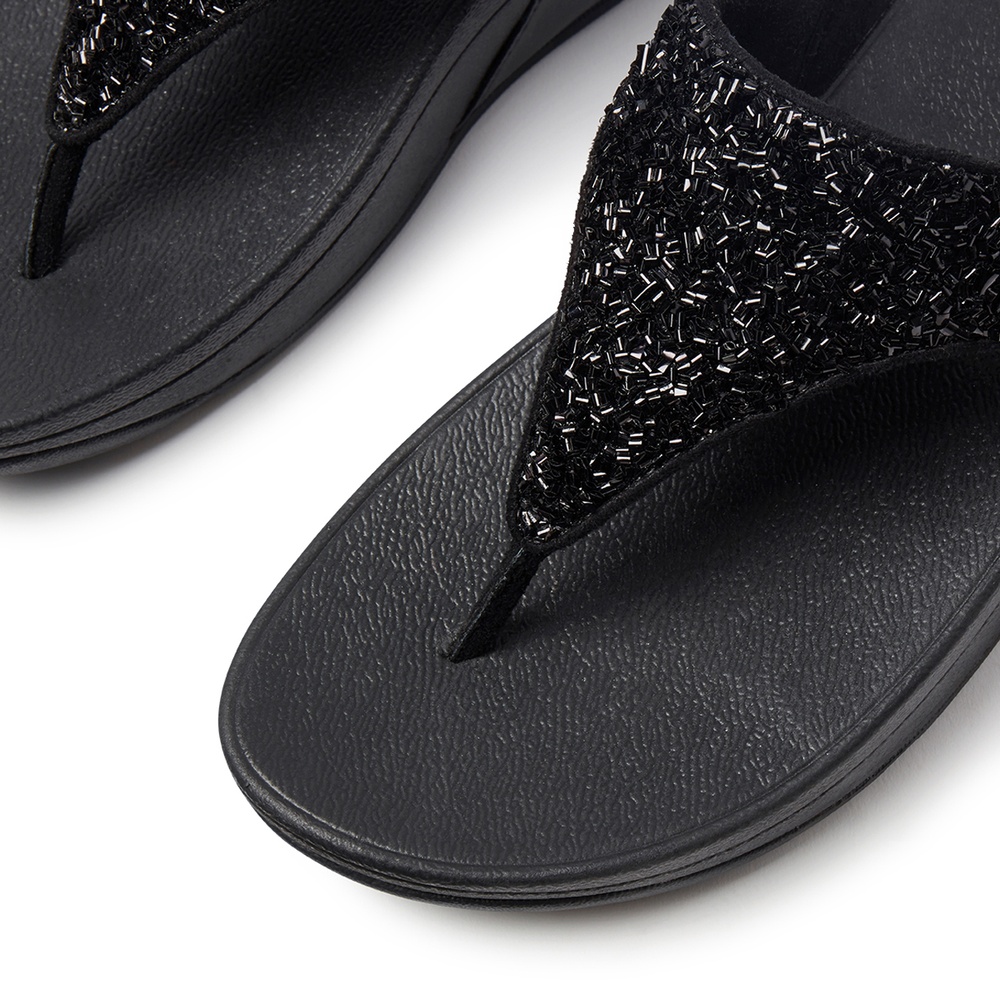 FitFlopDamenFlipFlopsLuluShimmerfoilToe-ThongsCJ2AllBlack-36