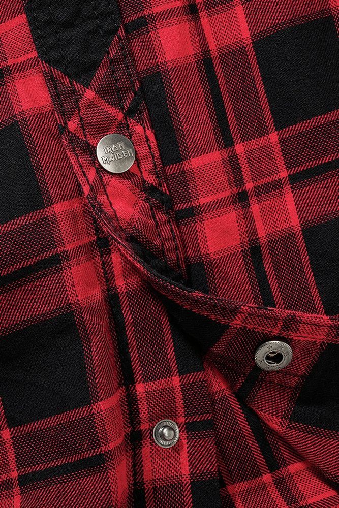 BranditCheckshirtIronMaidenCheckshirtSweathoodEddy61048DarkRedBlack-S